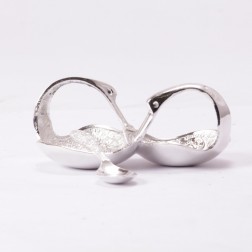 Silver Plated Brass Bowl Duck Shape